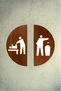 Baby Care Room Sign Set Walnut Wood Mdf Trash Bin Sign Double Modern Door Direction Sign Baby Changing Room Cafe Restaurant Mall - 4