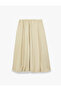Viscose Fabric Long Balloon Skirt with Tie Waist and Pockets - 5