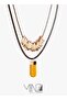 Jose Unisex Necklace, 18K Gold, Beaded Pendant Necklace, with Date Pit Beads, Date Pit, Leather & Amber, Handmade Adjustable Jewelry - 6