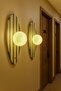 Espe Green Striped Travertine Marble Opal Glass Globe Wall Sconce G9 Bulb Included Modern Lamp with Button Switch - 3