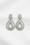 Evening Dress Zircon Baguette Stone Drop Earrings 5 Cm. - 3