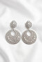 Evening Dress Zircon Stone Hanging Earrings 5.5 Cm. - 3