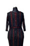Linear Sequin Embroidered V-Neck Evening Dress - 6