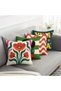 Double Sided Suede Viva La Vida and Wave Pattern 4-Piece Throw Pillow Cover Set - Colorful Women's Portrait and Floral Pillowcase - 3