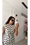 White Cap Sleeve Polka Dot Dress - 3