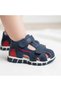 1059 Orthopedic 100% Genuine Leather Baby Boy Navy Blue Corset Sandals
