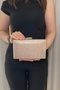 Women's Evening Dress Bag with Gold Luster and Silver Accessories - Chain Strap Hand and Shoulder Bag - 3
