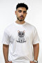 Cute Cartoon Kitten Design Printed Oversize White T-Shirt