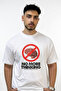 Brain Ban Design Printed Oversize White T-Shirt