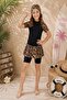 Girl's Patterned Shorts-Skirt and Swimsuit Set with Bonnet - 3