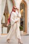 Long Tulle Modal Dress with Tie Bolero and Lining -Beige - 2