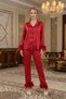 Feather Detailed Silk Satin Bridal Pajama Set - Luxury Dowry Set with Box - 2