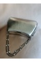 Women's Metallic Silver Stone Chain Special Design Event Evening Dress Portfolio Bag - 2