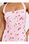 Pink Floral Halter Neck Maxi Dress - 4
