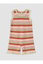 Özmarka New Season Crew Neck Embroidery Detailed Girls' Jumpsuit - 2