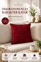Embossed Textured Burgundy Cushion Cover Decorative Zippered Modern Sofa Pillow Cover Single - 3