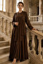 Sequined Hijab Dress A9273-Sn Brown