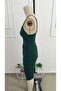 Women's round neck midi sandy dress with rope strap - 5