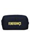 Two-Eye Boy Emblem Black - Navy Blue School Pencil Bag/Pen Holder - 26742