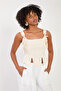 Women's Shoulder-Strap Detailed Blouse - Natural - 2