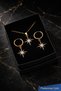 Women's Gold Color Zircon Stone Pole Star Necklace and Earring Set - 2