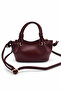 Cherry Women's Burgundy Hand and Shoulder Bag with Cherry Charm Accessory - 3