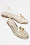 Gold Transparent Flip Flop Sandals Women's Shoes Mars - 3