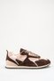 Belavessa Brown Suede Beige Women's Casual Comfortable Stylish Lace-Up High Sole Sports Sneaker - 4