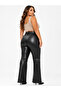 Plus Size Women's Spanish Flare Pants with Leather Belt - 2