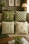Green Deer Patterned 4-Piece Throw Pillow Cover Set