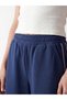 Özmarka New Season Women's Shorts with Elastic Waist and Stripes - 3