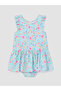 Vizyon New Season Floral Patterned Girls' Swimsuit