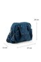 Large Size 37 cm Crinkle Water Repellent Lightweight Fabric Multi-Compartment Mother School Travel Shoulder Bag Navy Blue 1450 - 3