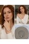 💎   Premium Silver Color Shiny and Modern Stone Detail Heart Figure Zircon Charm 316L Steel Bracelet (~18Cm)