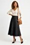 Ara Boy A-Line High Waist Half Flared Leopard Pattern Elastic Waist Midi Skirt