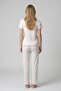 Women's Ecru Heart Ribbed Short Sleeve Pajama Set - 3