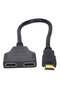 HDMI Male to HDMI Female Splitter Cable – Black, 1 Male to 2 Female Ports, 4K Support