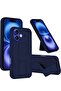 Blue Magnetic Car Mount Case for iPhone 16 – Premium Silicone Kickstand with Hand Strap