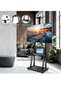 Mobile TV Stands Cart on Wheels for 42 to 86 Inch LED Flat/Curved TVs, TV Stand with Height Adjustable Shelves, Rolling Floor TV Cart, Holds Up to 220 lbs, Conference Commercial Home - 3