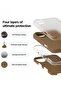 Brown Liquid Silicone iPhone 16 Plus Case – Slim Shockproof Full Body Protection with Microfiber Lining - 3
