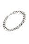 Bracelet Gourmet Bracelet Chain Bracelet Pen Embroidered Gourmet Chain Men's - Silver Color, Classic Thick Design (19 cm) - 3
