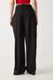 Women's double belted loose cut wide leg trousers black - 6