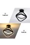 Square Hallway Light, Modern Mini LED Ceiling Light Fixtures, 3 Color Changeable Acrylic Metal Lamp - 8