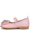 Dongan Velcro Stoned Bowknot Girls' Ballerina Shoes - 6