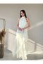 Women's Halter Neck Flounced Pleated Long Evening Dress Wedding Guest Graduation Prom Dress 7 Color Options - 5