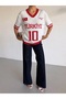 V-Neck Turkey Written Special Moon Star Design Suit Cotton Knitwear - 2