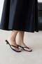 Ruiz Women's Heeled Flip-Flop Satin Sandals Black - 2
