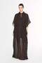 Tassel Detailed White Piping Brown Long Pareo 1003 - 2
