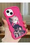 iPhone 13 Compatible Case Camera Protector Red Silicone Couple Phone Case Girl Pattern