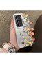 Tecno Camon 40 Compatible Silicone Edge Hard Back Case Couple Phone Case with Floral Pattern - 3